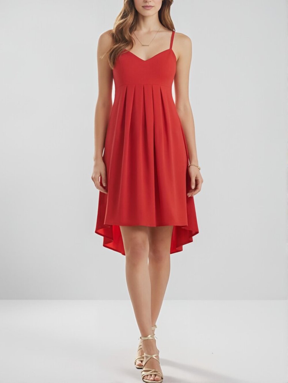 Amanda Uprichard Open Back High Low Dress Bright Red Size S EC